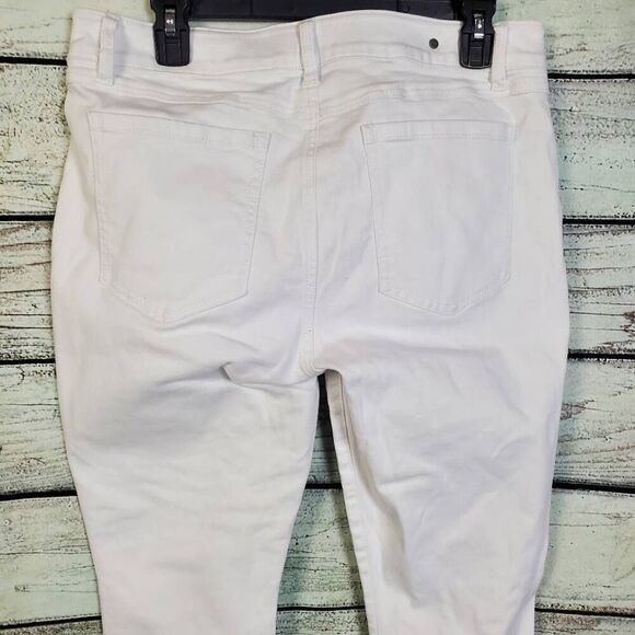 Cabi White Skinny Jeans Size 12 Women's Stretch Cotton Blend Pants Style #6073 - Picture 5 of 8